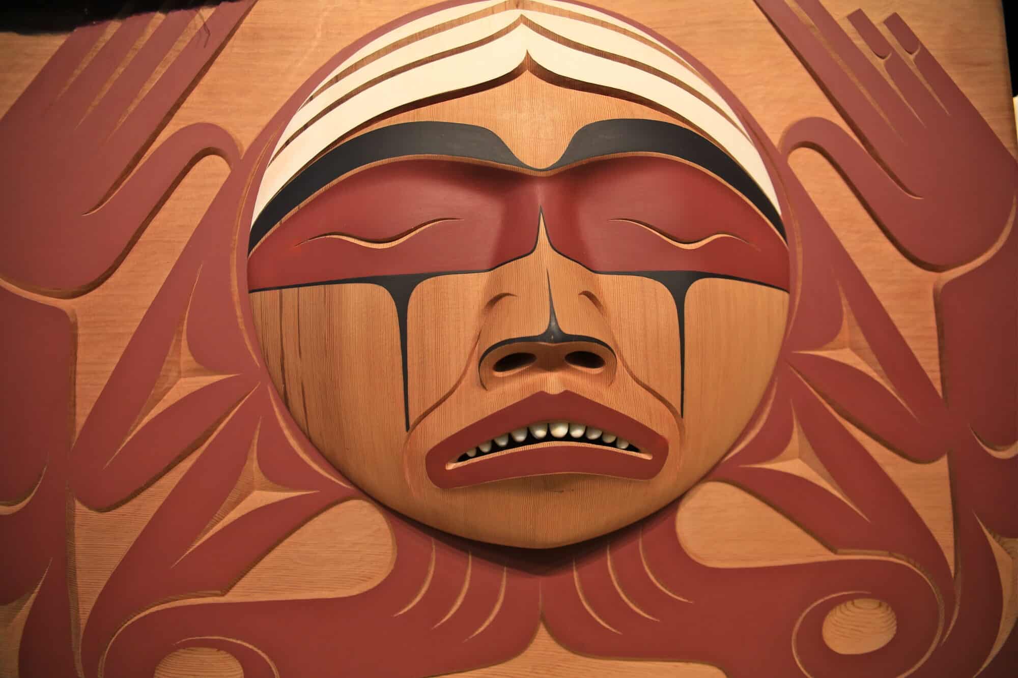 Wood carving art commissioned for the Truth and Reconciliation Commission.