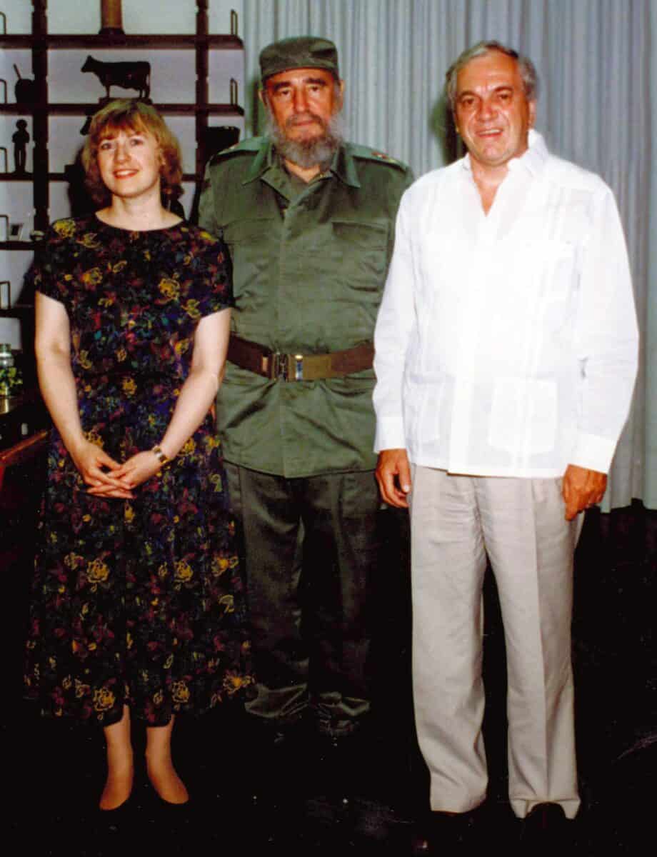 Ed Broadbent with Fidel Castro, and Elizabeth Spehar.