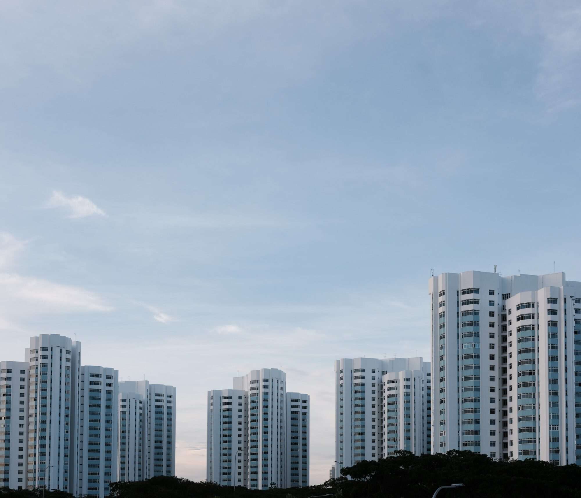 A neighbourhood of public apartment buildings in Singapore.